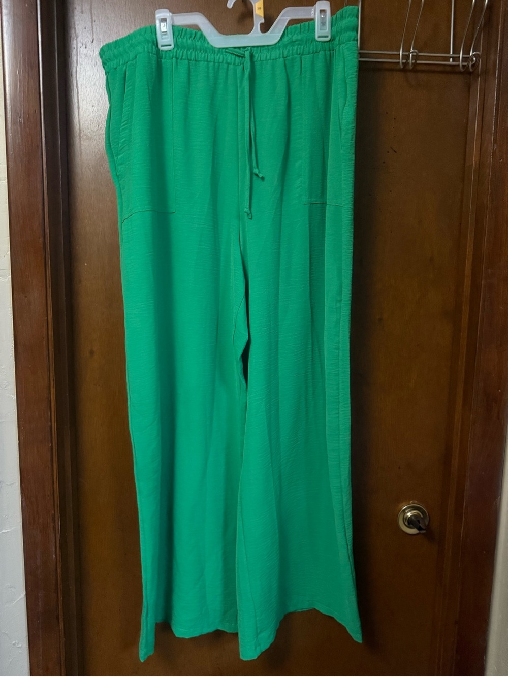 Ashley Blue Drawstring Waist Pants in Vibrant Green